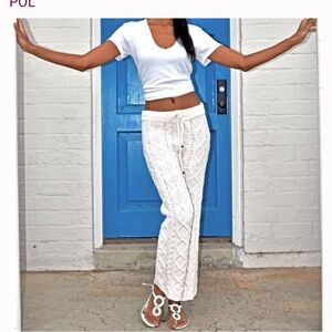 POL Clothing Peach Cable Knit Lounge Soft Pants